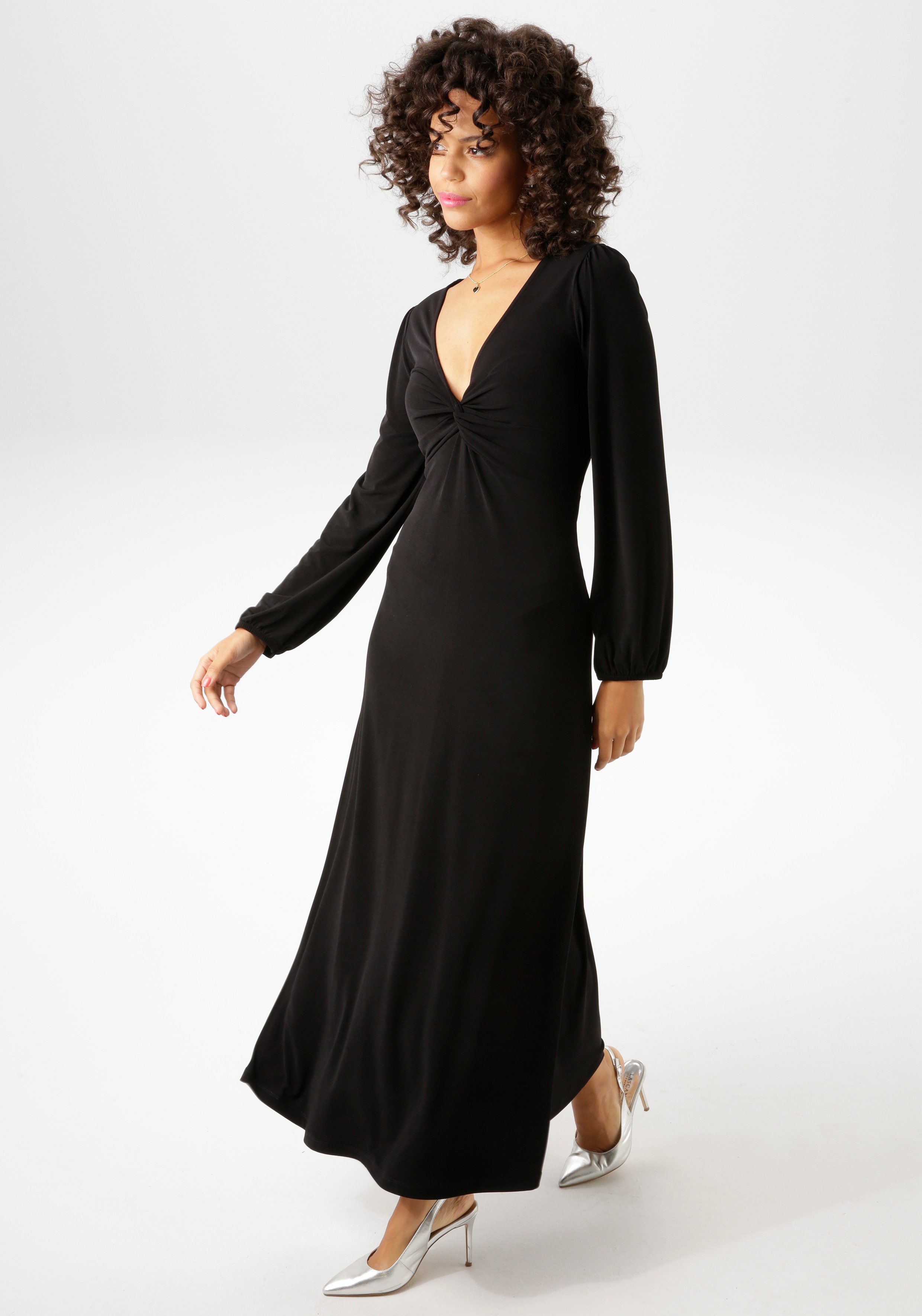 Aniston CASUAL Maxikleid mit raffiniertem Knoten günstig online kaufen