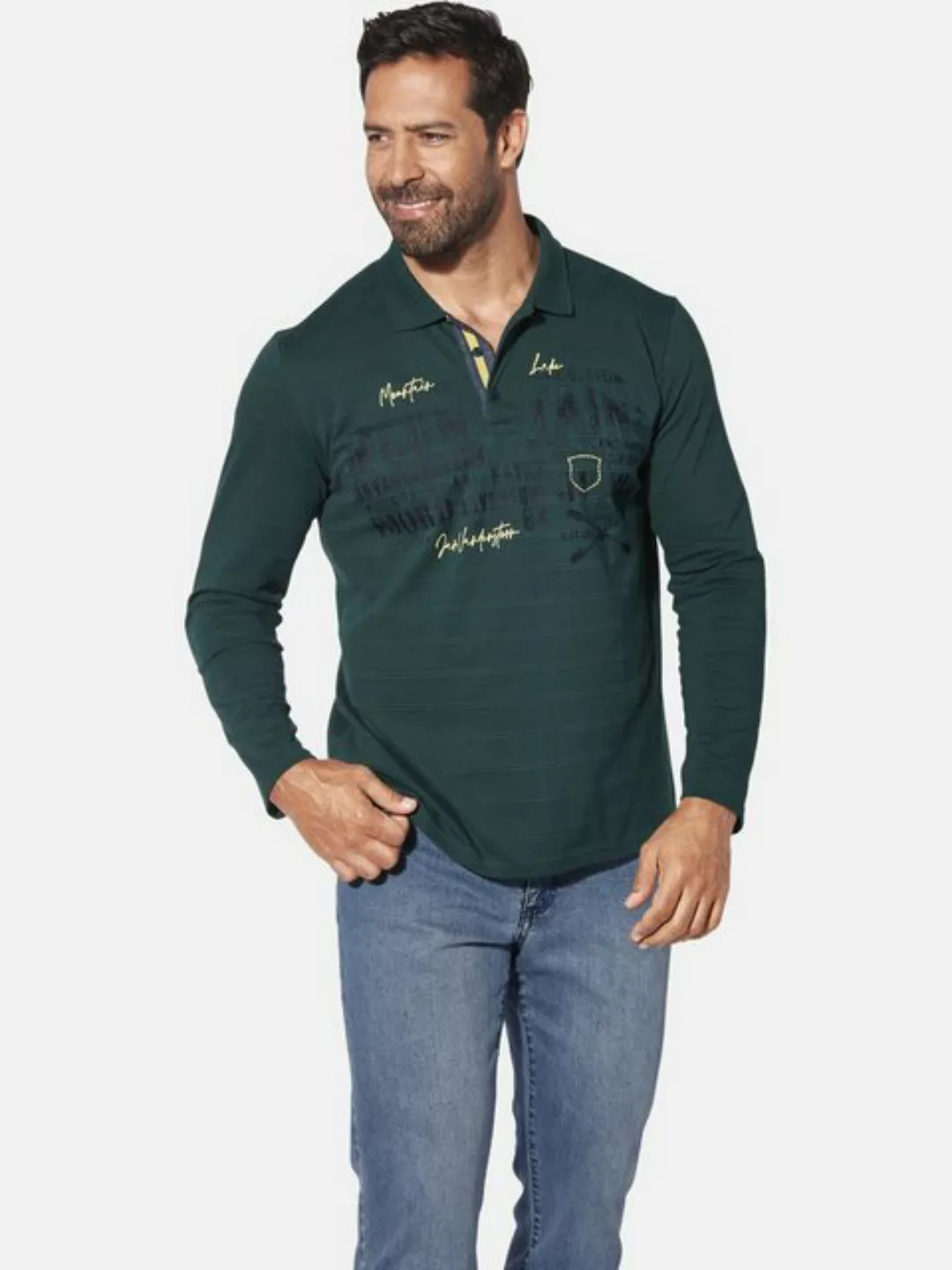 Jan Vanderstorm Langarm-Poloshirt MAKSE günstig online kaufen