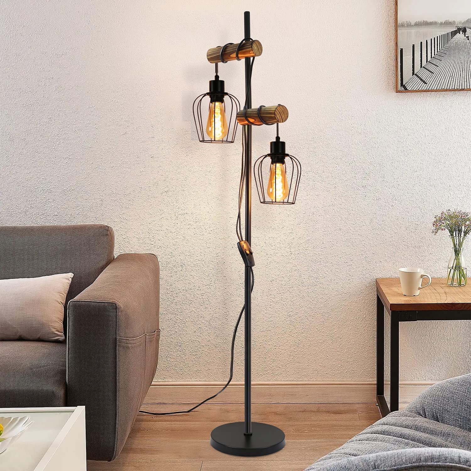 Nettlife Stehlampe Wohnzimmer E27 2 Flammig günstig online kaufen