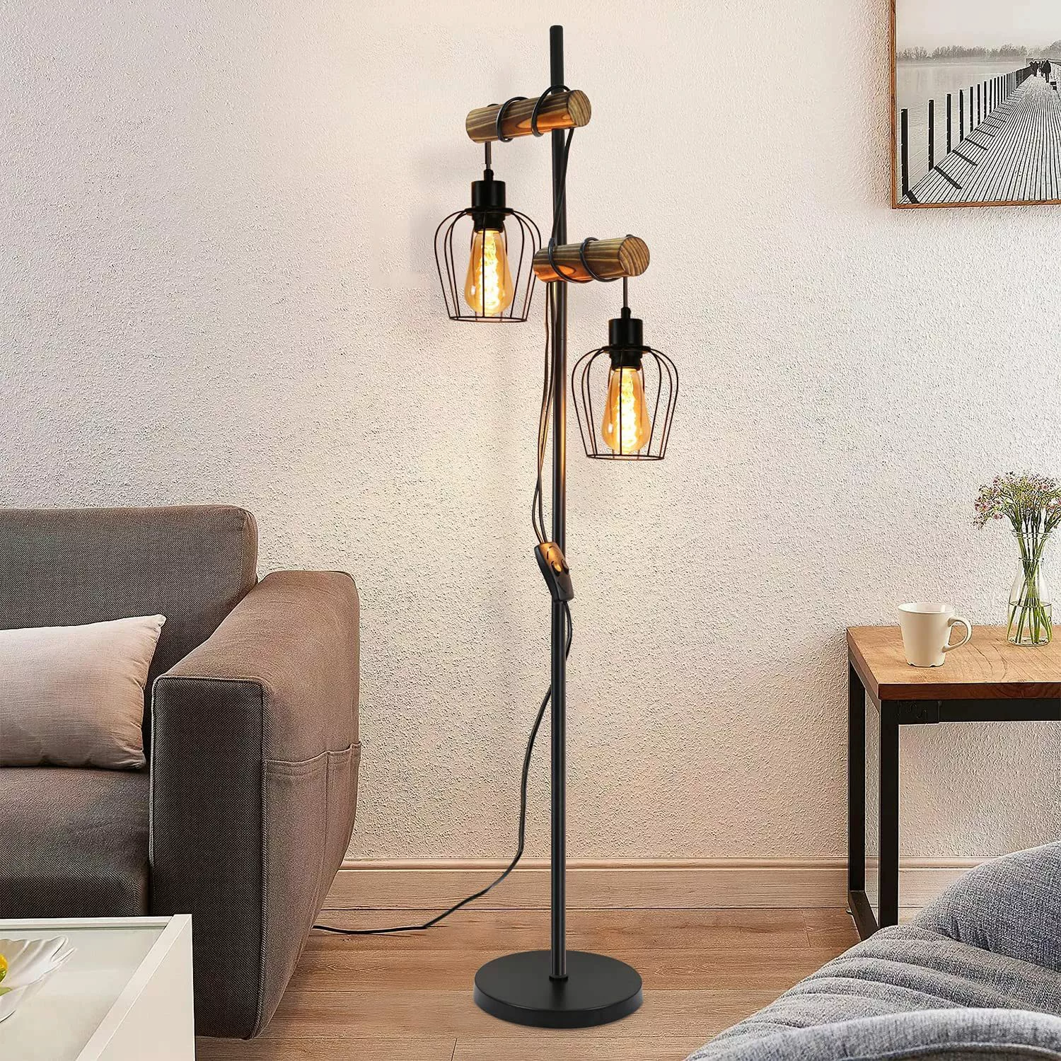 Nettlife Stehlampe Wohnzimmer E27 2 Flammig günstig online kaufen