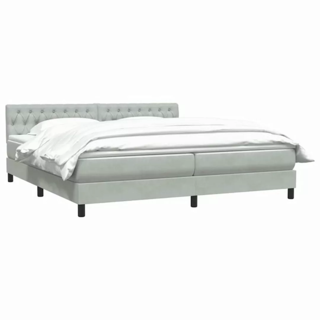 vidaXL Bett Boxspringbett mit Matratze Hellgrau 180x220 cm Samt günstig online kaufen