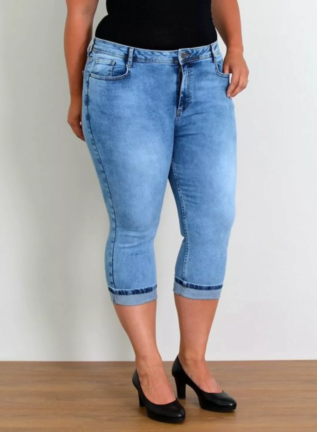 ESRA Caprijeans Capri Jeans Damen High Waist Hose 3 4 Jeans Damen Sommer bi günstig online kaufen