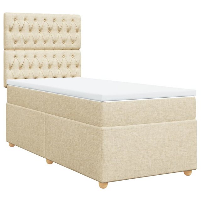 vidaXL Bett Boxspringbett mit Matratze Creme 90x190 cm Stoff günstig online kaufen