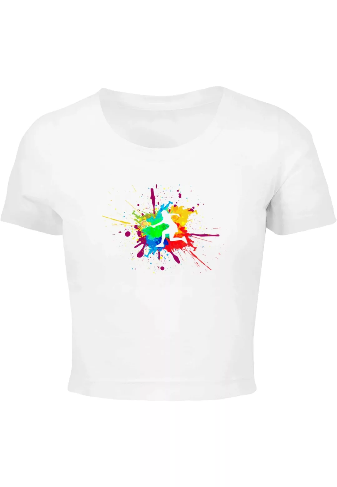 Merchcode T-Shirt "Merchcode Damen Ladies Color Splash Player Cropped Tee" günstig online kaufen