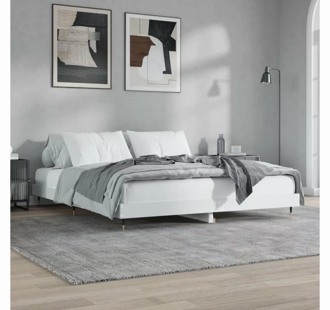 furnicato Bett Bettgestell Weiß 140x200 cm Holzwerkstoff günstig online kaufen