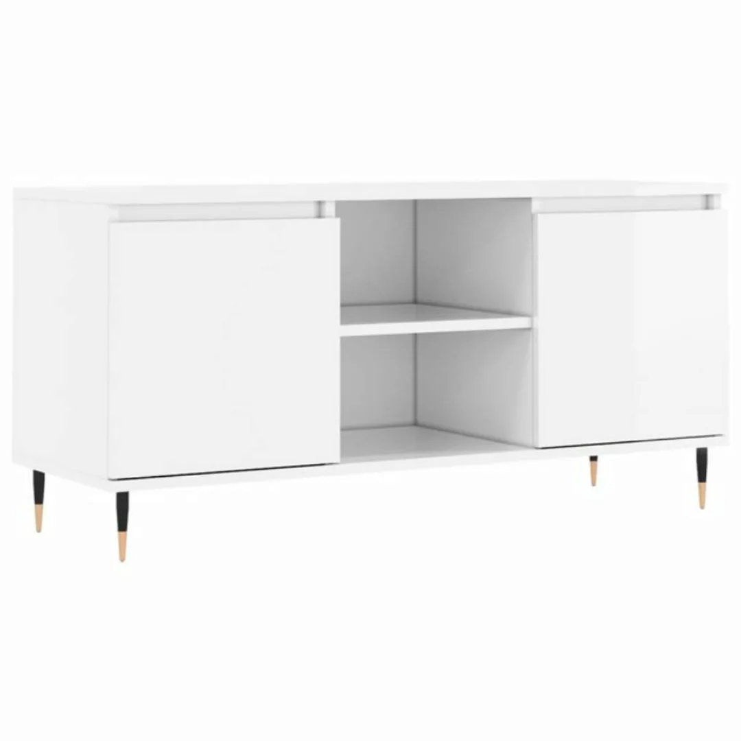 furnicato TV-Schrank Hochglanz-Weiß 104x35x50 cm Holzwerkstoff günstig online kaufen