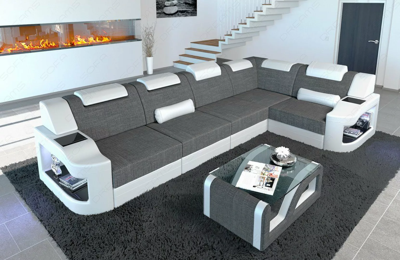 Sofa Dreams Ecksofa Design Polster Stoff Sofa Padua L Form H Strukturstoff günstig online kaufen