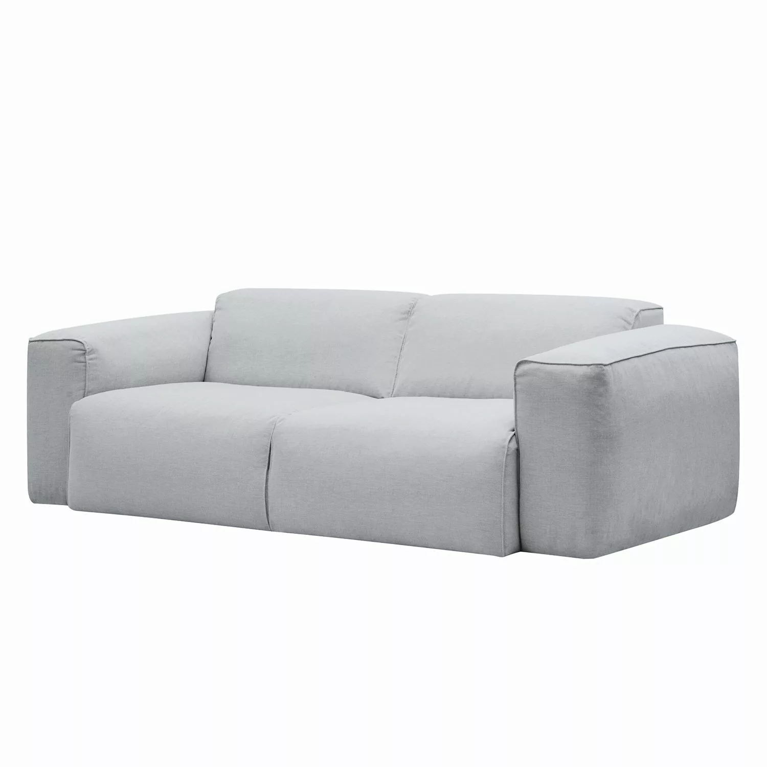 home24 Studio Copenhagen Sofa Hudson 2-Sitzer Silber Webstoff 228x71x102 cm günstig online kaufen