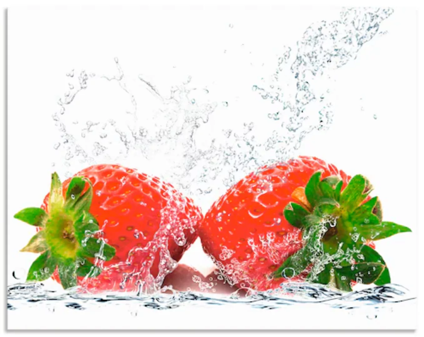 Artland Küchenrückwand »Erdbeeren mit Spritzwasser«, (1 tlg.), Alu Spritzsc günstig online kaufen