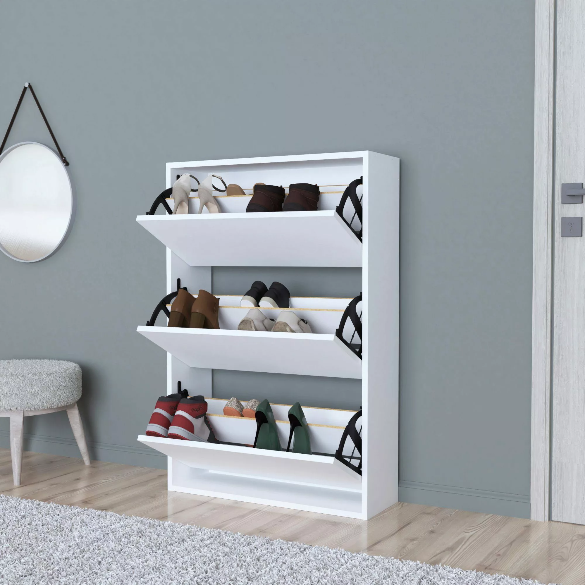 en.casa Schuhschrank »Aurskog« mit Kipptüren 110x735x24cm günstig online kaufen