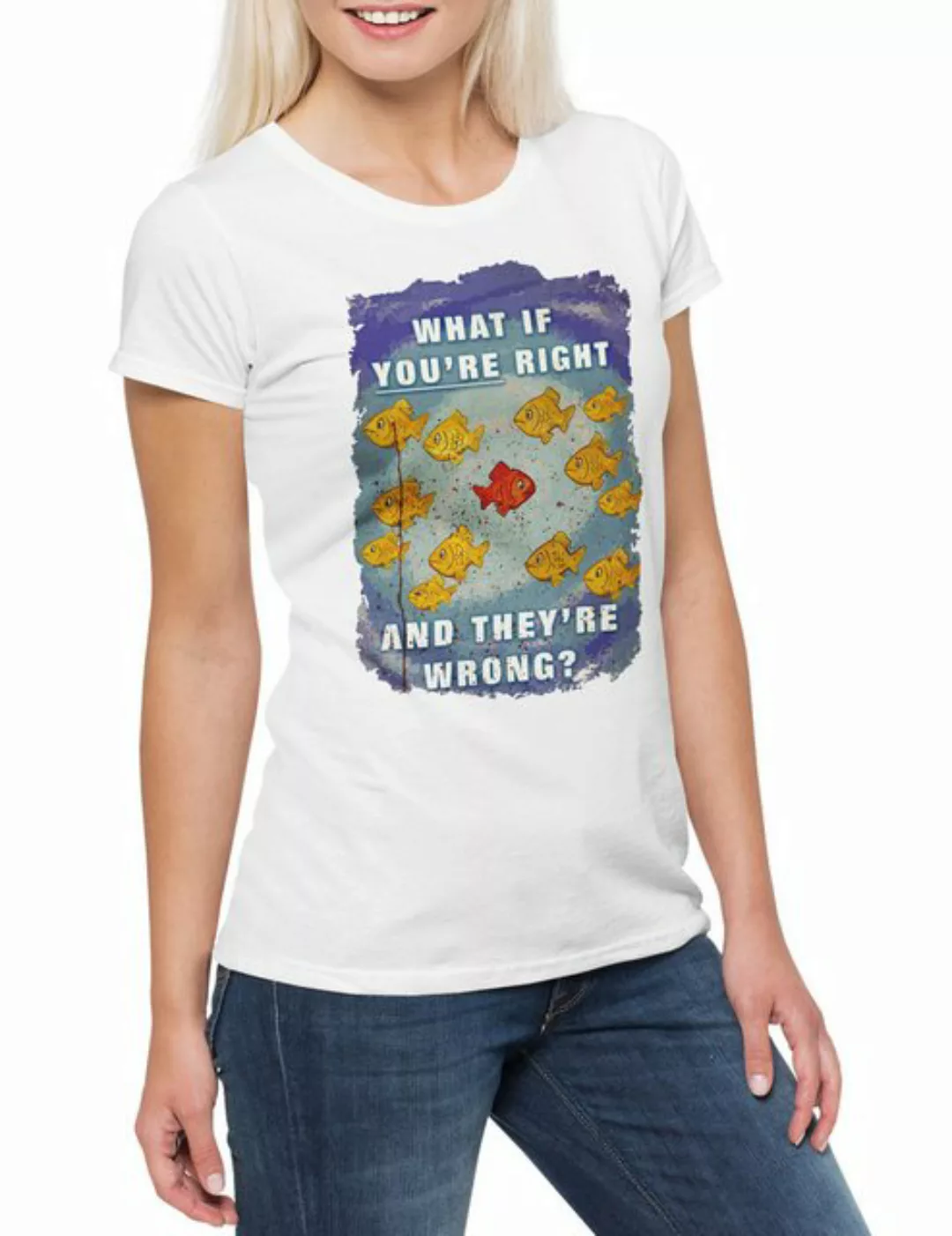 Urban Backwoods Print-Shirt What If You're Right And They're Wrong Damen T- günstig online kaufen