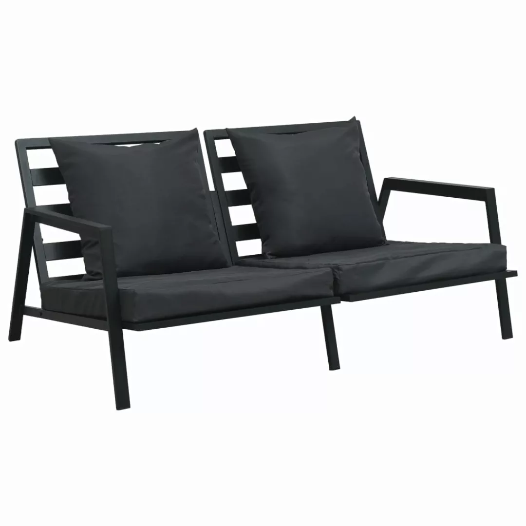 5-tlg. Garten-lounge-set Mit Auflagen Aluminium Dunkelgrau günstig online kaufen