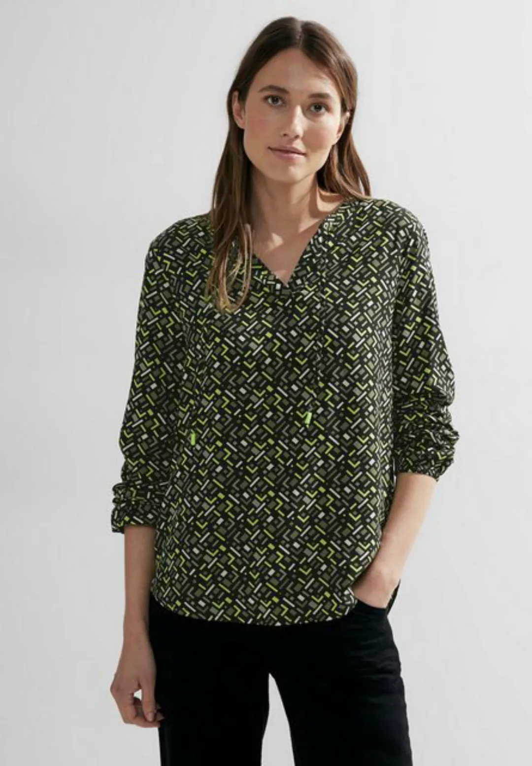 Cecil Langarmbluse Minimal Print Blouse günstig online kaufen