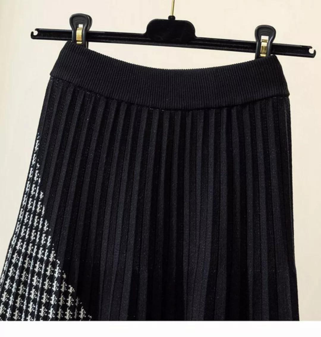 KIKI A-Linien-Kleid Mittellanger Wollrock mit breitem Saum in A-Linie günstig online kaufen