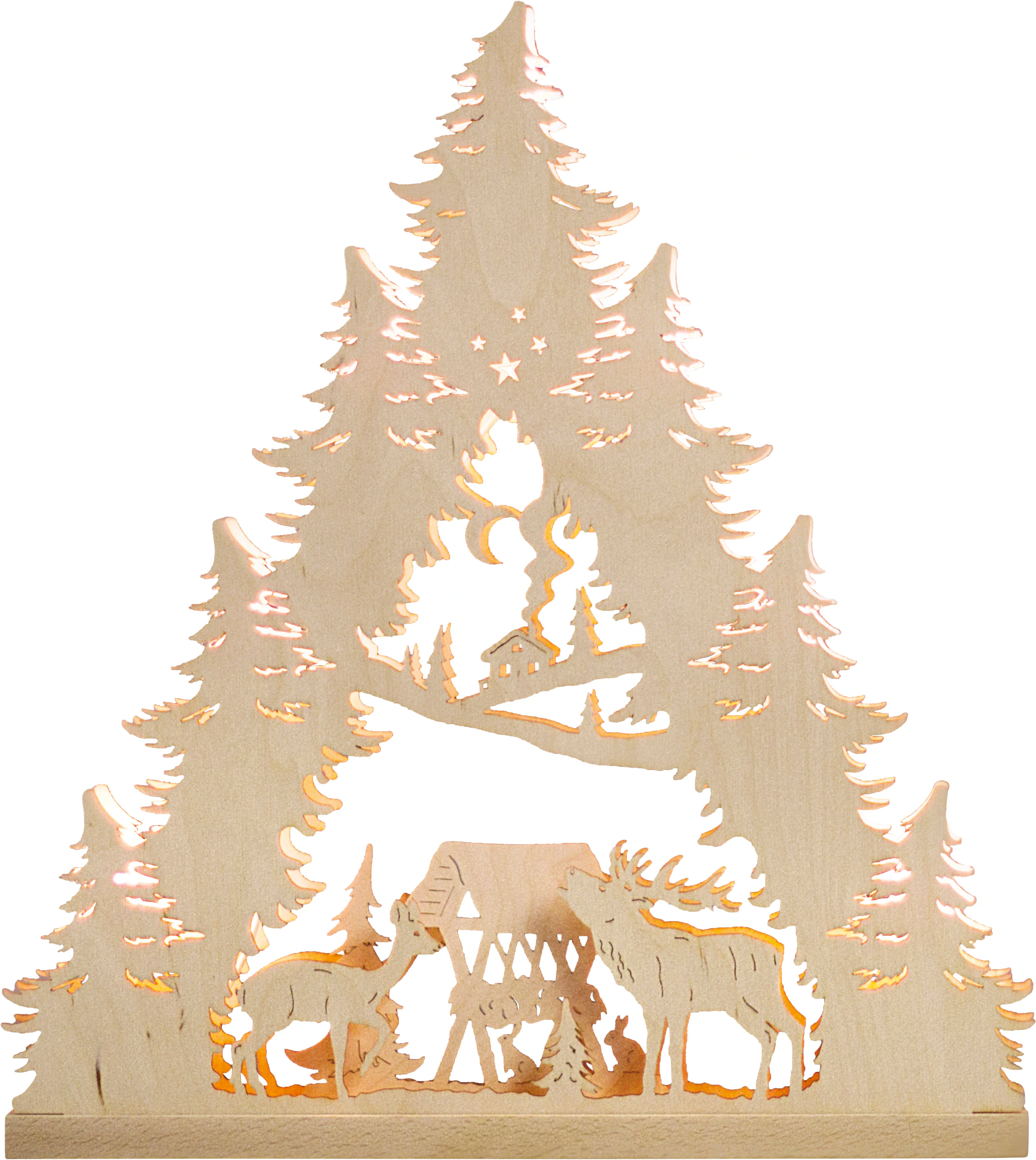 Weigla Lichterbogen "Hirschfamilie, Weihnachtsdeko", 7-flammig, Pyramidenfo günstig online kaufen