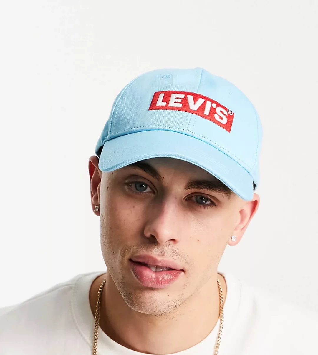 Levi`s – Kappe in Hellblau mit Logo-Etikett im Kastendesign, exklusiv bei A günstig online kaufen