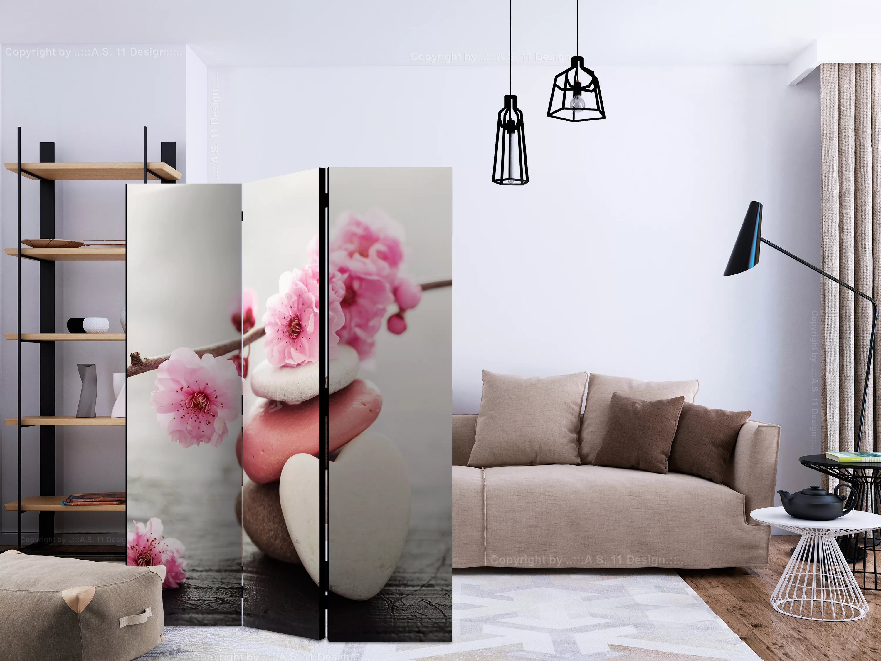 3-teiliges Paravent - Blooming Little Thing [room Dividers] günstig online kaufen