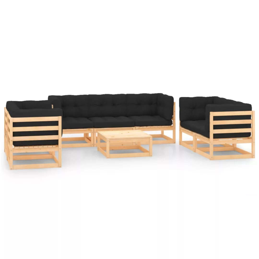 8-tlg. Garten-lounge-set Mit Kissen Massivholz Kiefer günstig online kaufen