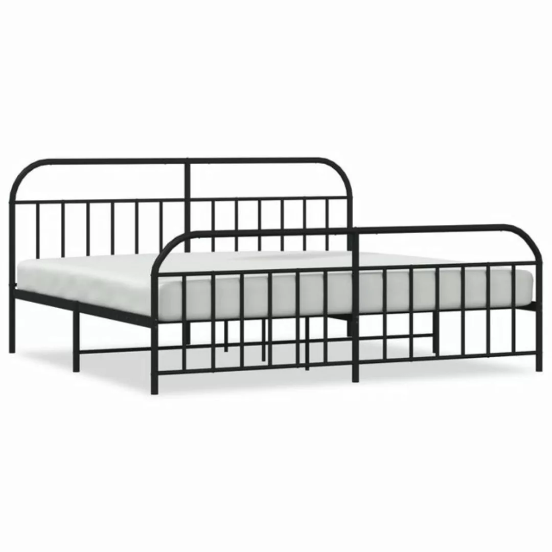 furnicato Bettgestell mit Kopf- und Fußteil Metall Schwarz 193x203 cm (1-tl günstig online kaufen