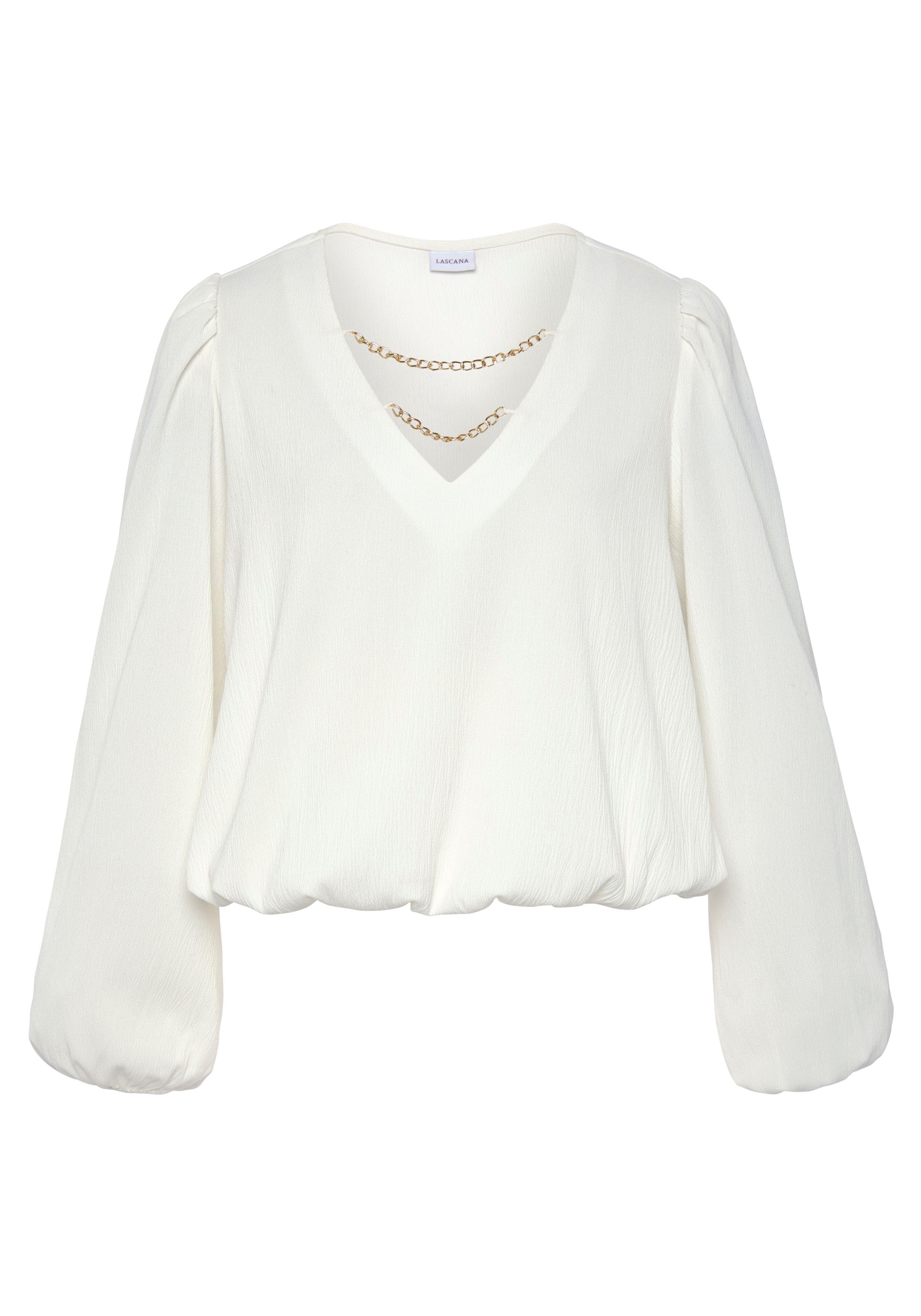 LASCANA Schlupfbluse mit Kettendetails, elegante Damenbluse, günstig online kaufen