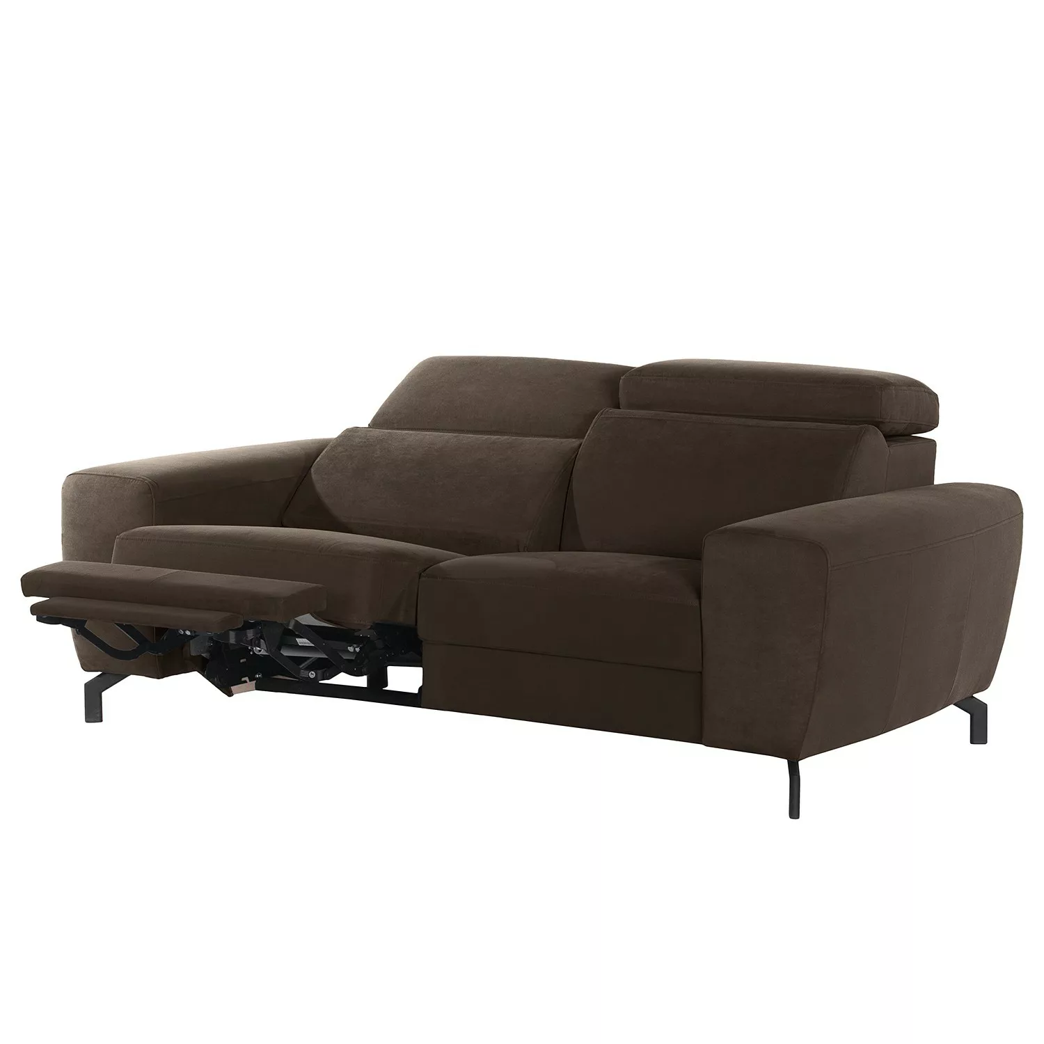 home24 loftscape Sofa Opia 2-Sitzer Dunkelbraun Microfaser 196x78x108 cm günstig online kaufen