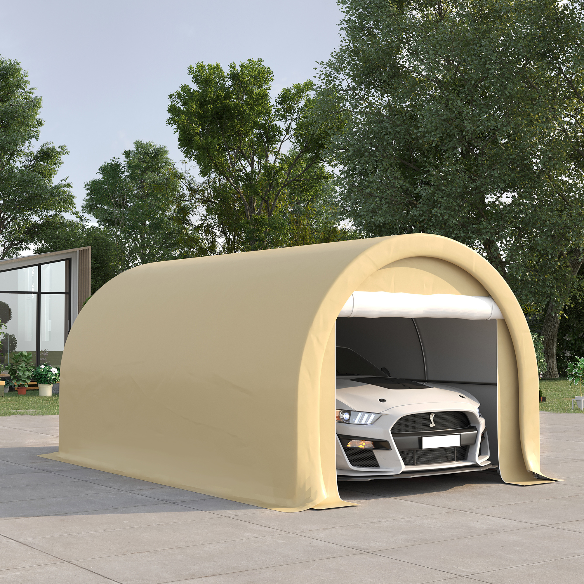 Outsunny Carport-Garage mit den Maßen 5L x 3W x 2,4H m, robuster verzinkter günstig online kaufen