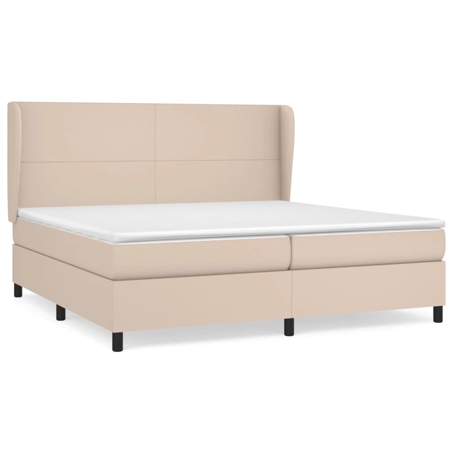 Vidaxl Boxspringbett Matratze Cappuccino-braun 200x200cm Kunstleder günstig online kaufen