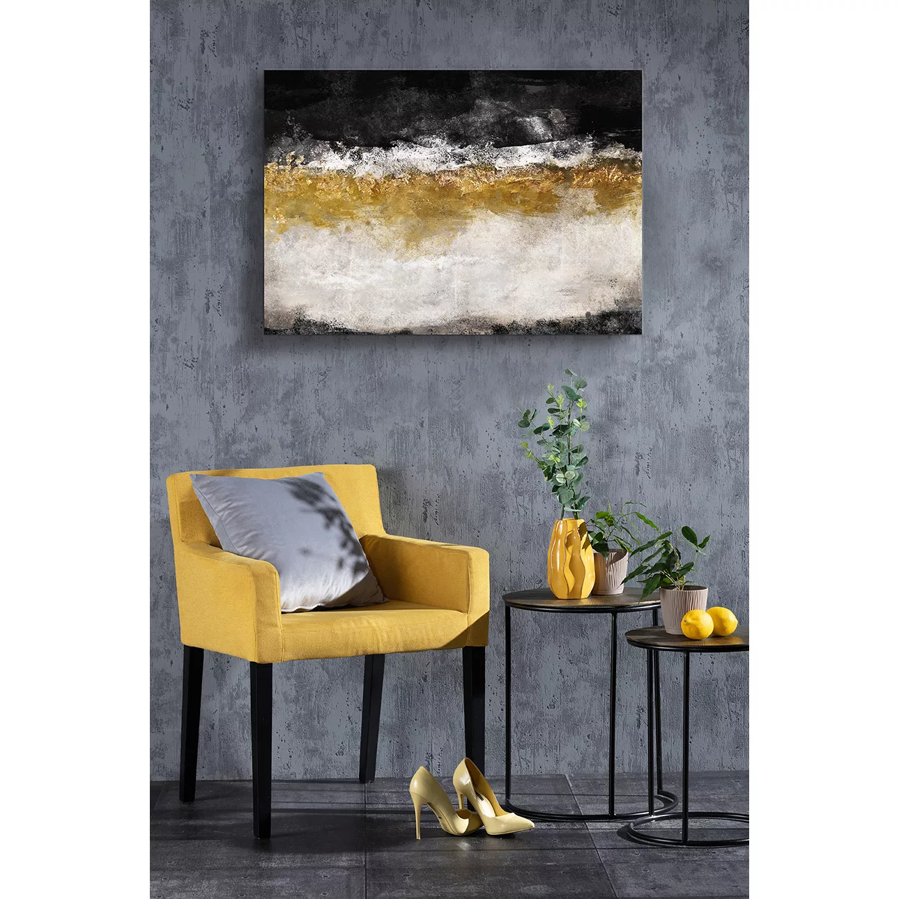 Leinwandbild Black&Gold Impression, 100 x 70 cm günstig online kaufen