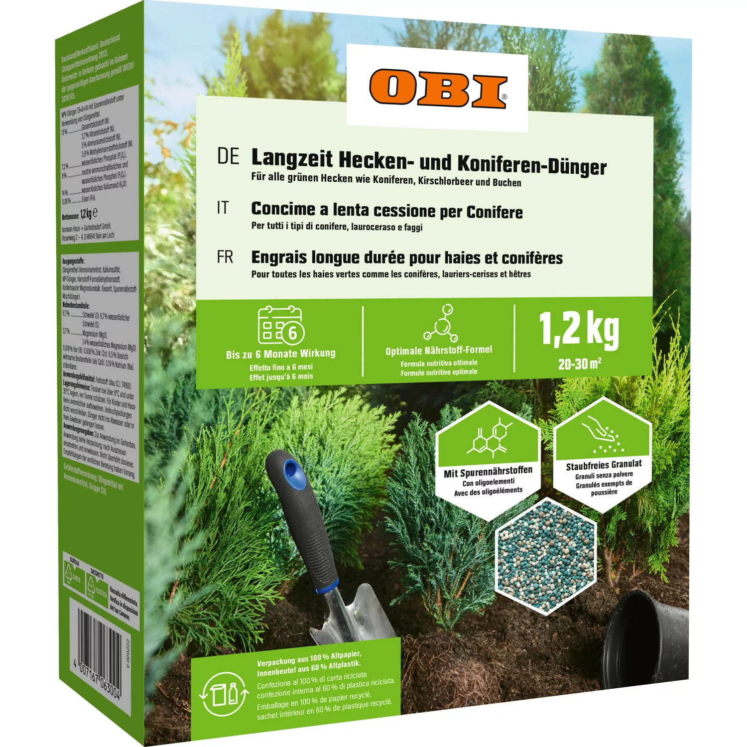 GROW by OBI Langzeit Hecken- und Koniferen-Dünger, 1,2 kg günstig online kaufen