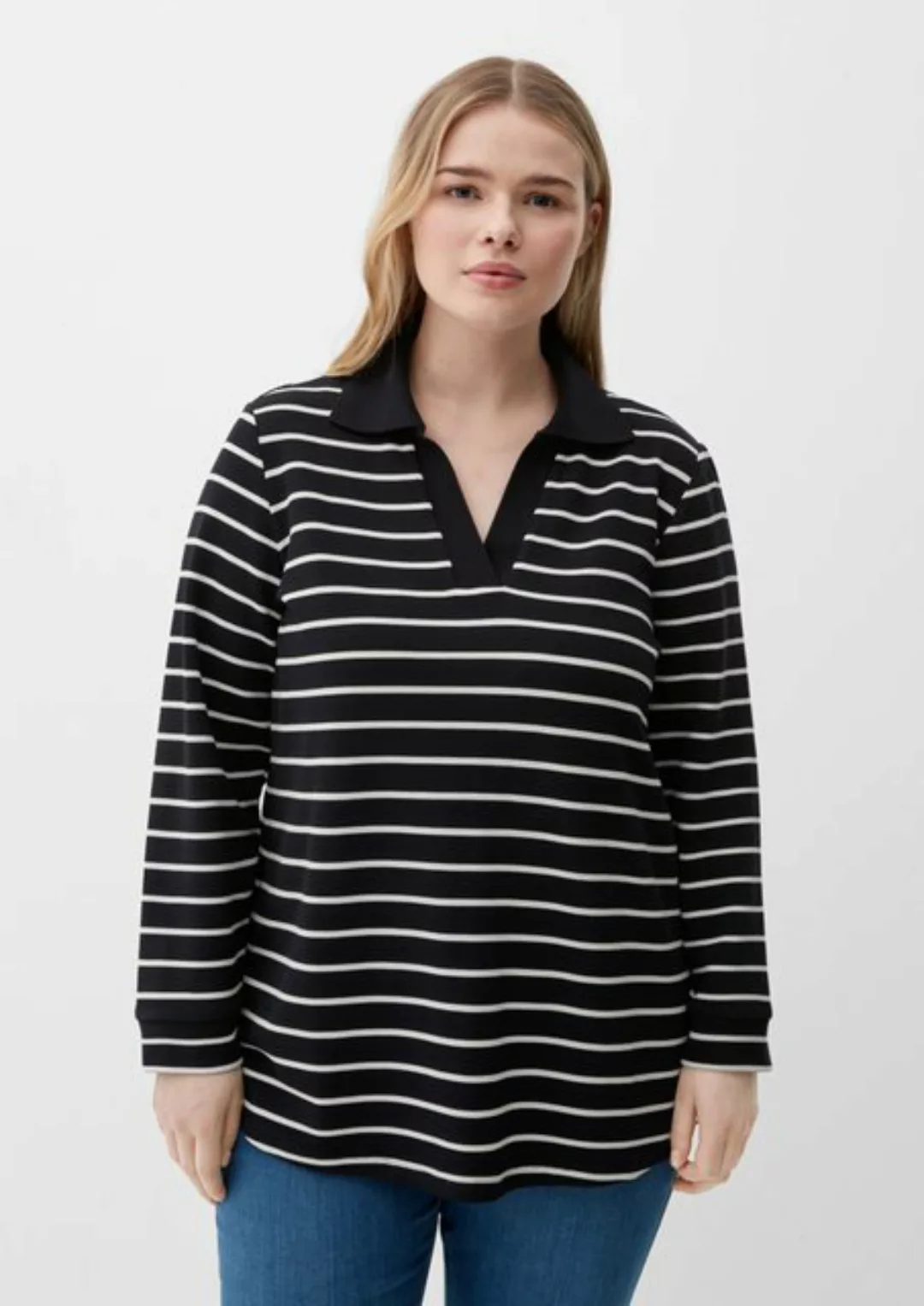 TRIANGLE Sweatshirt Sweatshirt mit Rippstruktur Stickerei günstig online kaufen