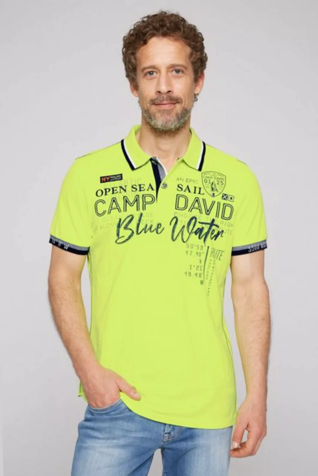 CAMP DAVID Poloshirt mit Ärmelbündchen günstig online kaufen