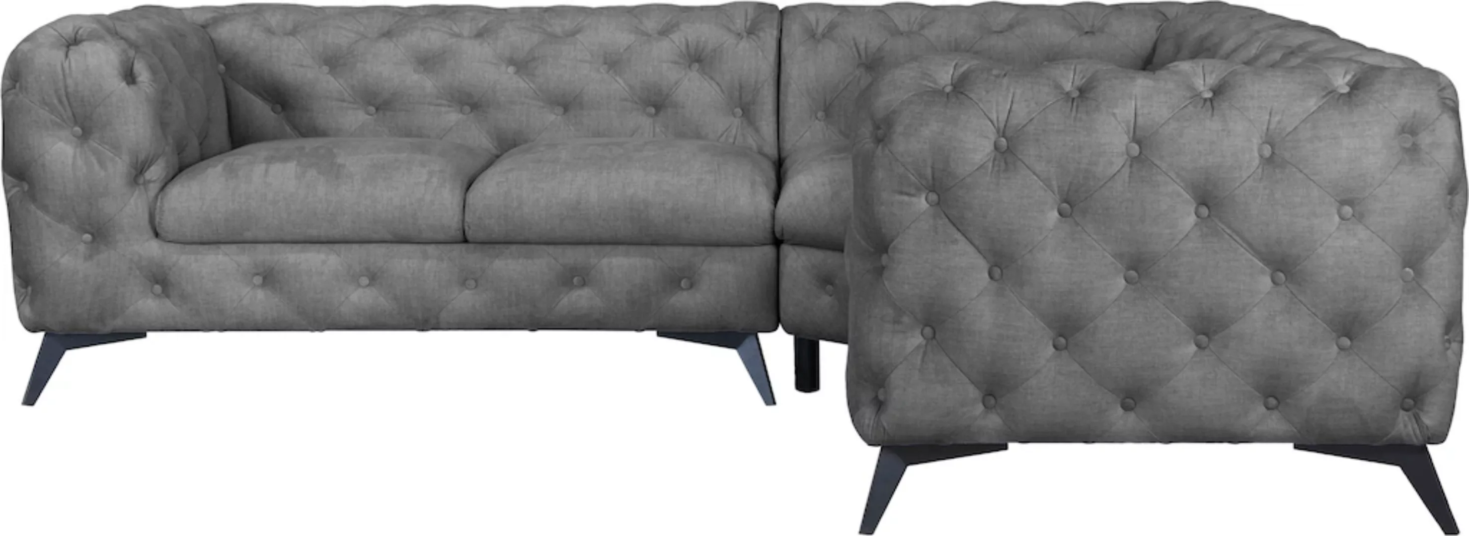 Leonique Chesterfield-Sofa "Glynis L-Form", aufwändige Knopfheftung, modern günstig online kaufen