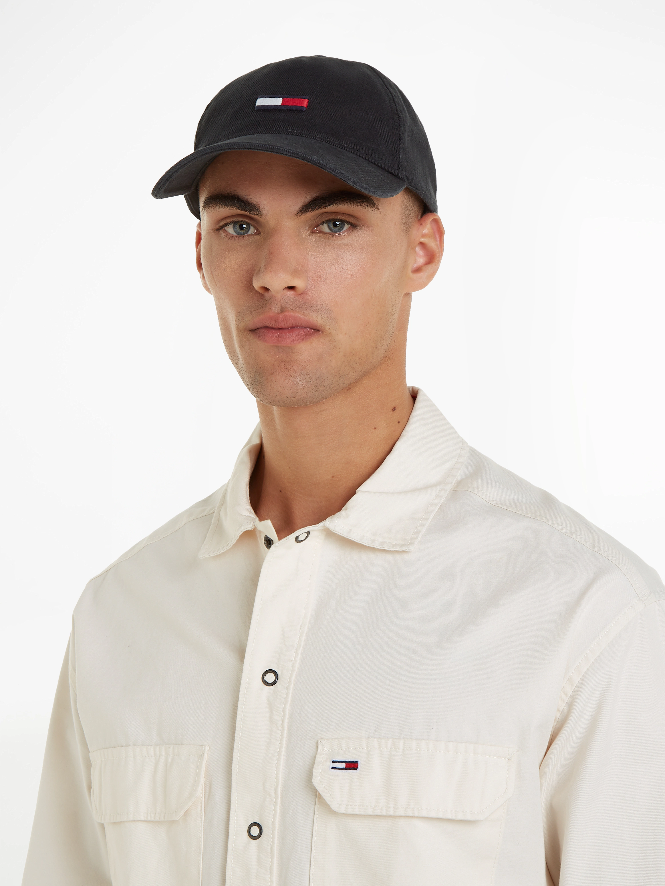 Tommy Jeans Baseball Cap "TJM ELONGATED FLAG DENIM CAP", mit Logostickerei günstig online kaufen