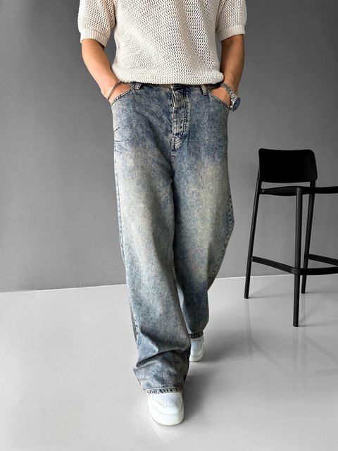 Abluka Bequeme Jeans SUPER BAGGY FLARED JEANS BLUE günstig online kaufen