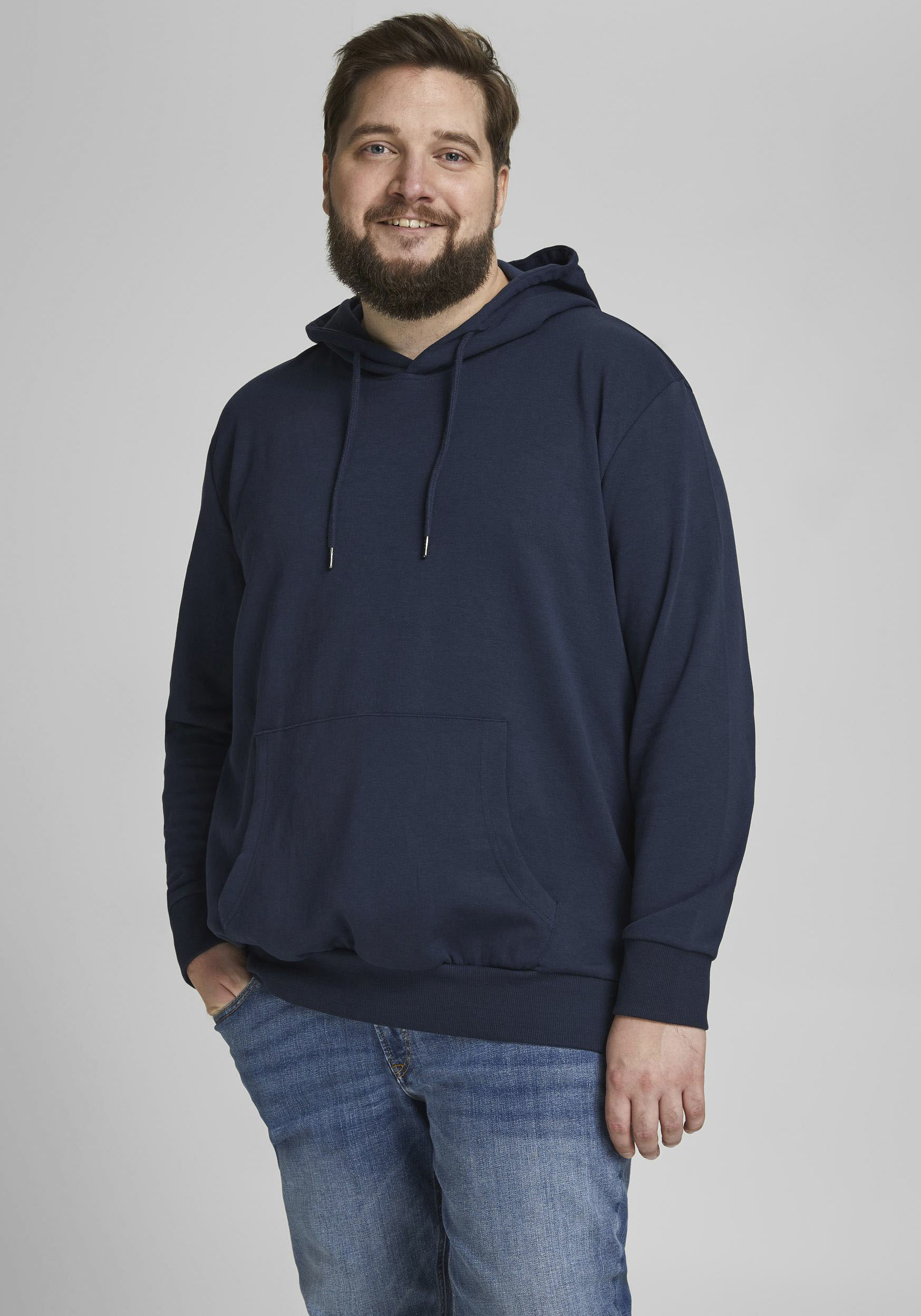 Jack & Jones Herren Hoodie Kapuzenpullover JJEBASIC - Regular Fit Plussize günstig online kaufen