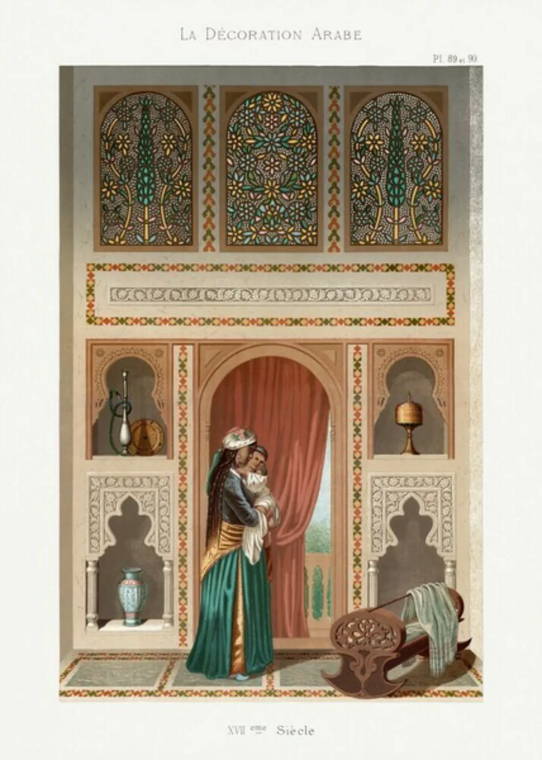 Poster / Leinwandbild - Emile Prisse d’Avennes: Vintage Arabesque Kinderzim günstig online kaufen