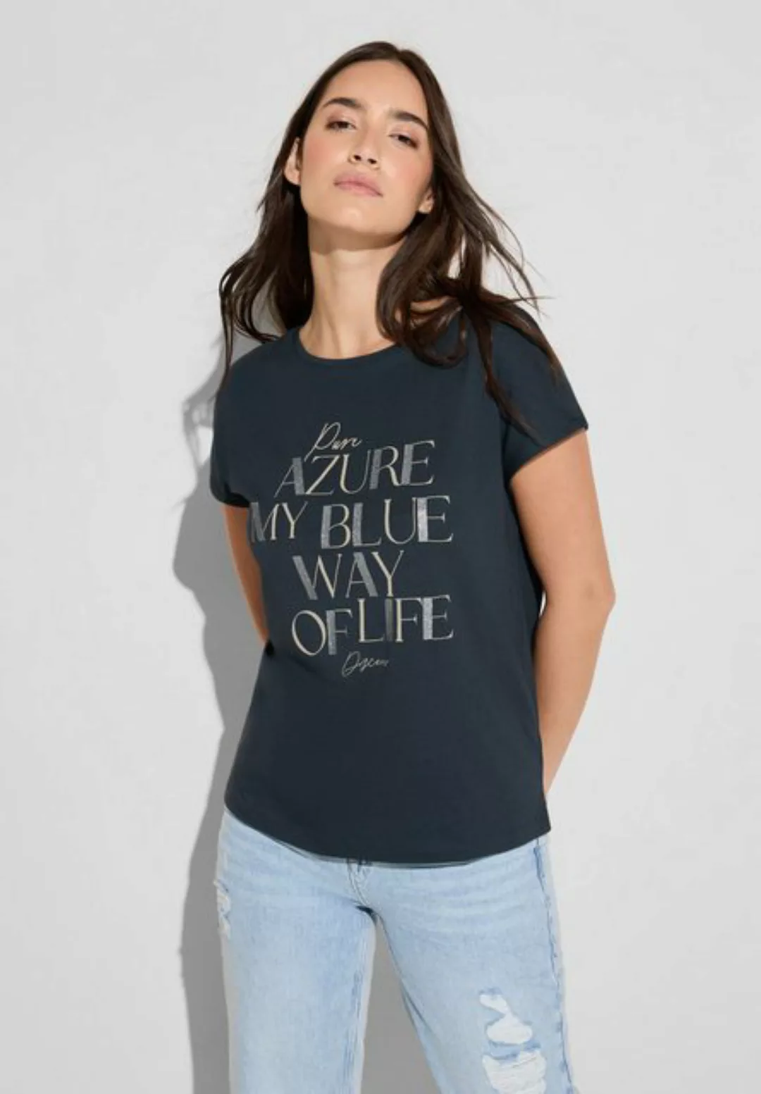 STREET ONE Print-Shirt mit Glitzer-Wording-Print günstig online kaufen