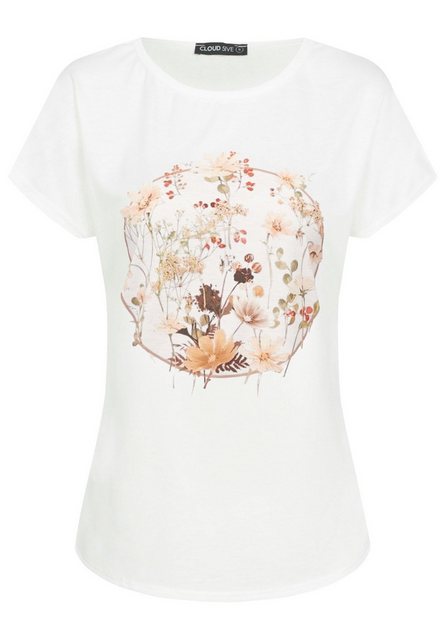 CLOUD 5IVE T-Shirt CLOUD 5IVE Viskose T-Shirt mit Blumen Print (1-tlg) günstig online kaufen