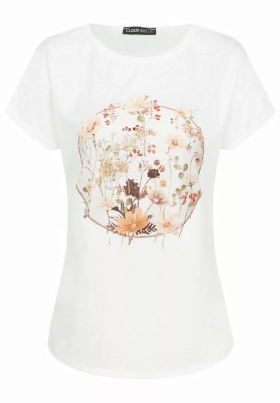 CLOUD 5IVE T-Shirt CLOUD 5IVE Viskose T-Shirt mit Blumen Print (1-tlg) günstig online kaufen