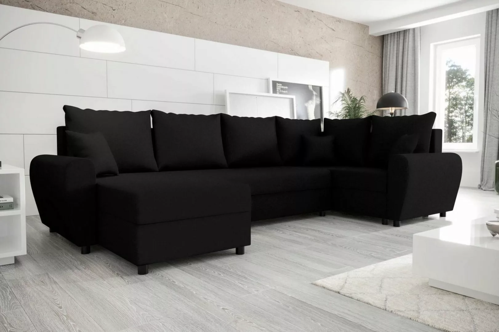 Stylefy Wohnlandschaft Haven, U-Form, Eckcouch, Sofa, Sitzkomfort, mit Bett günstig online kaufen