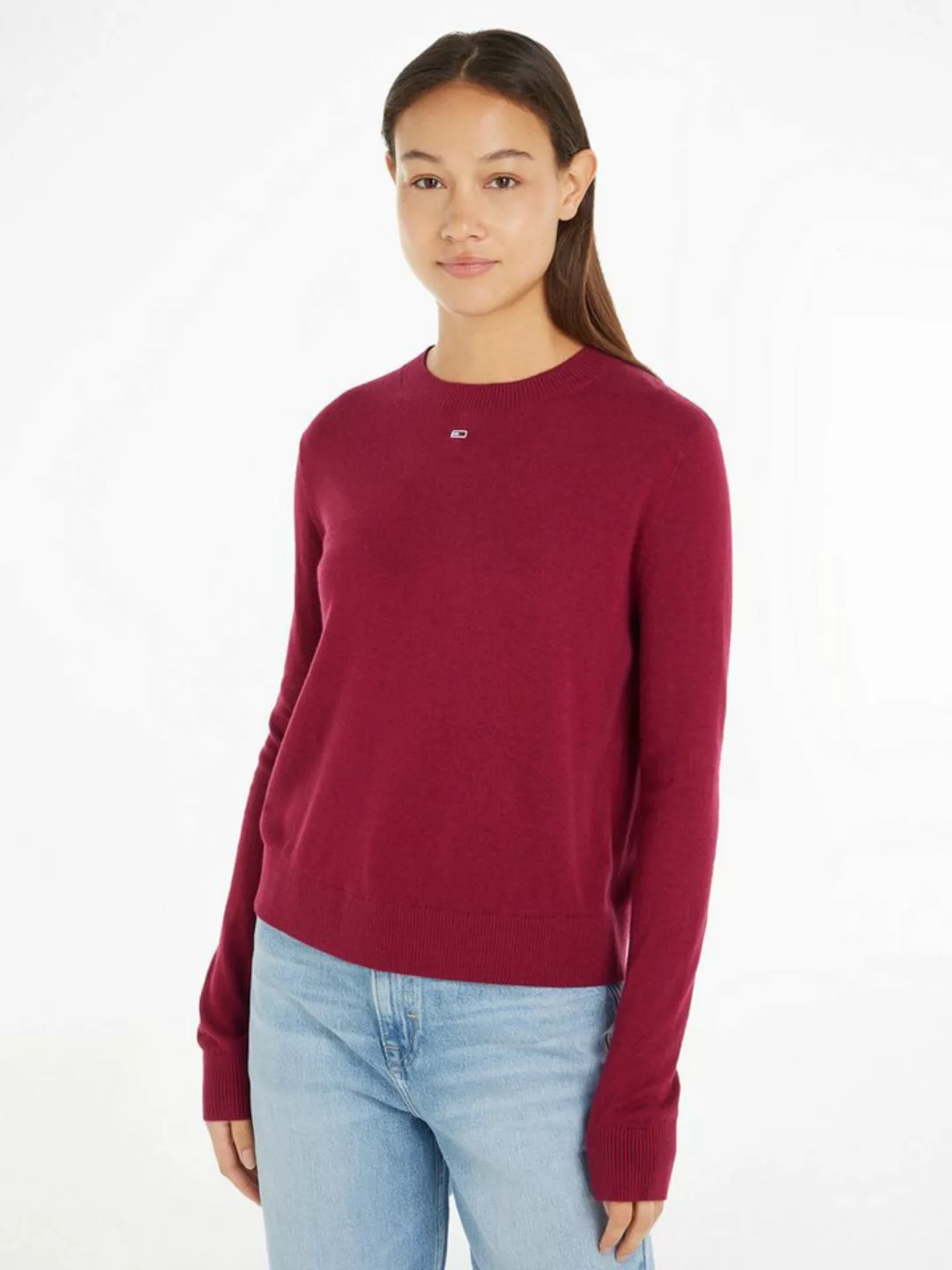 Tommy Jeans Strickpullover TJW ESSENTIAL CREW NECK SWEATER mit Logostickere günstig online kaufen