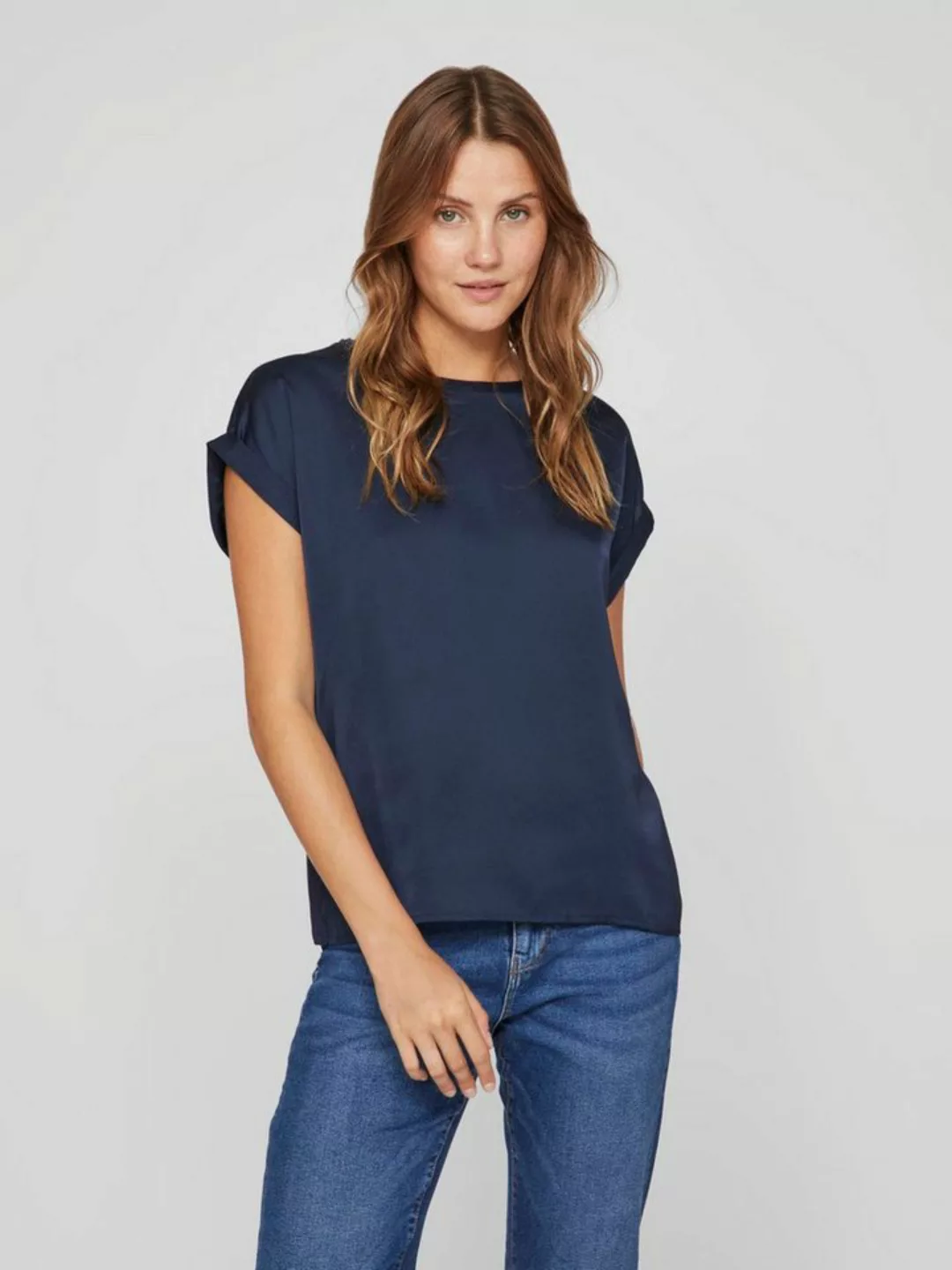 Vila Kurzarmshirt VIELLETTE S/S SATIN TOP - NOOS Satin Optik günstig online kaufen