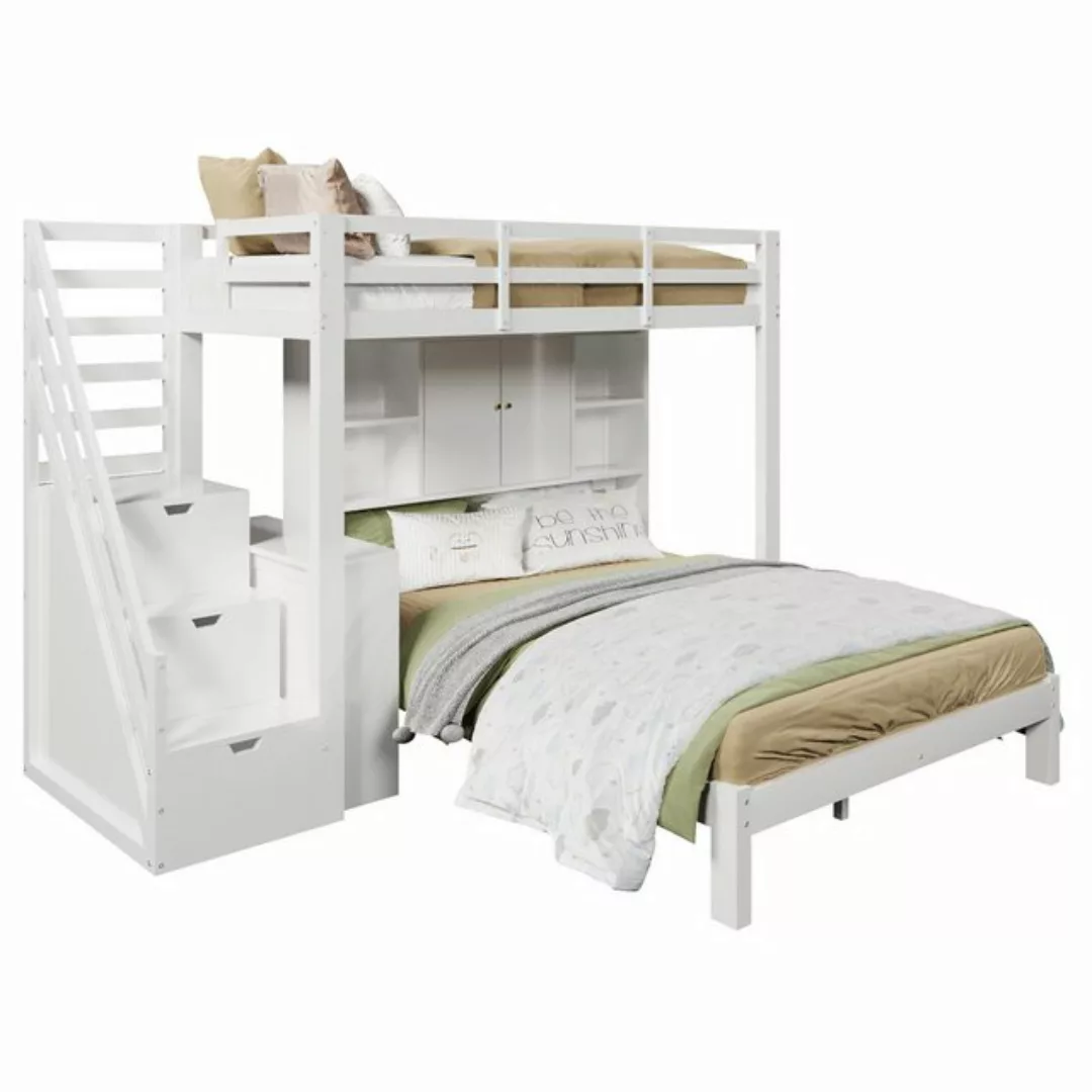 OKWISH Etagenbett Multifunktionales Kinderbett (Holzbett, Jugendbett, Massi günstig online kaufen