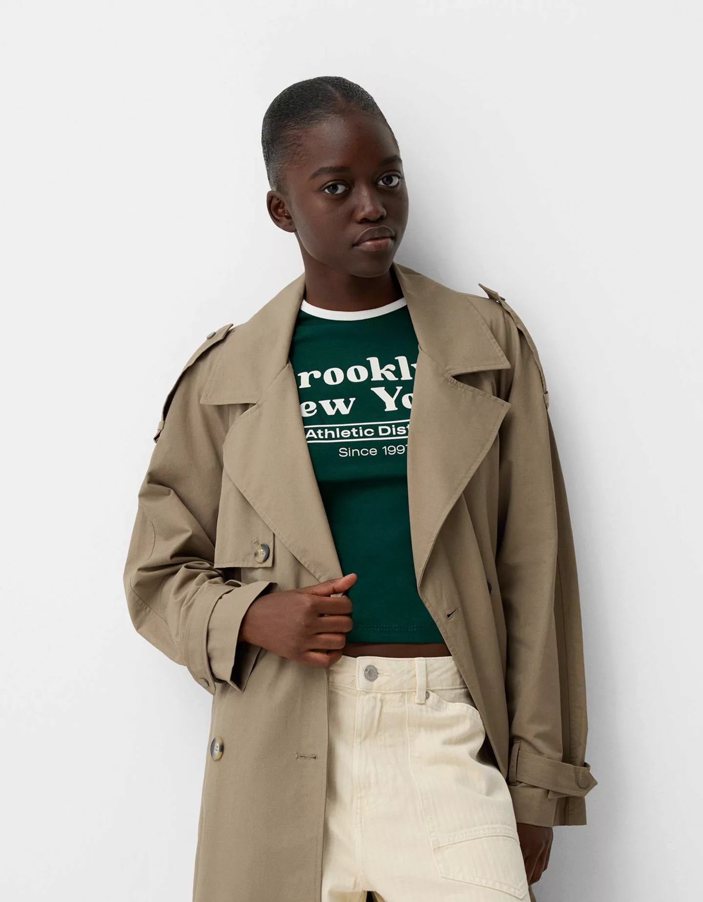 Bershka Oversize-Trenchcoat Damen M Nerzfarbe günstig online kaufen