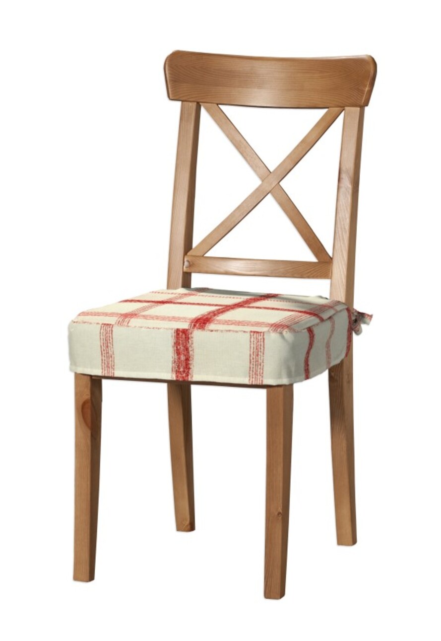 Sitzkissen geeignet für das Ikea Modell Ingolf, rot-creme, Modell Inglof, A günstig online kaufen