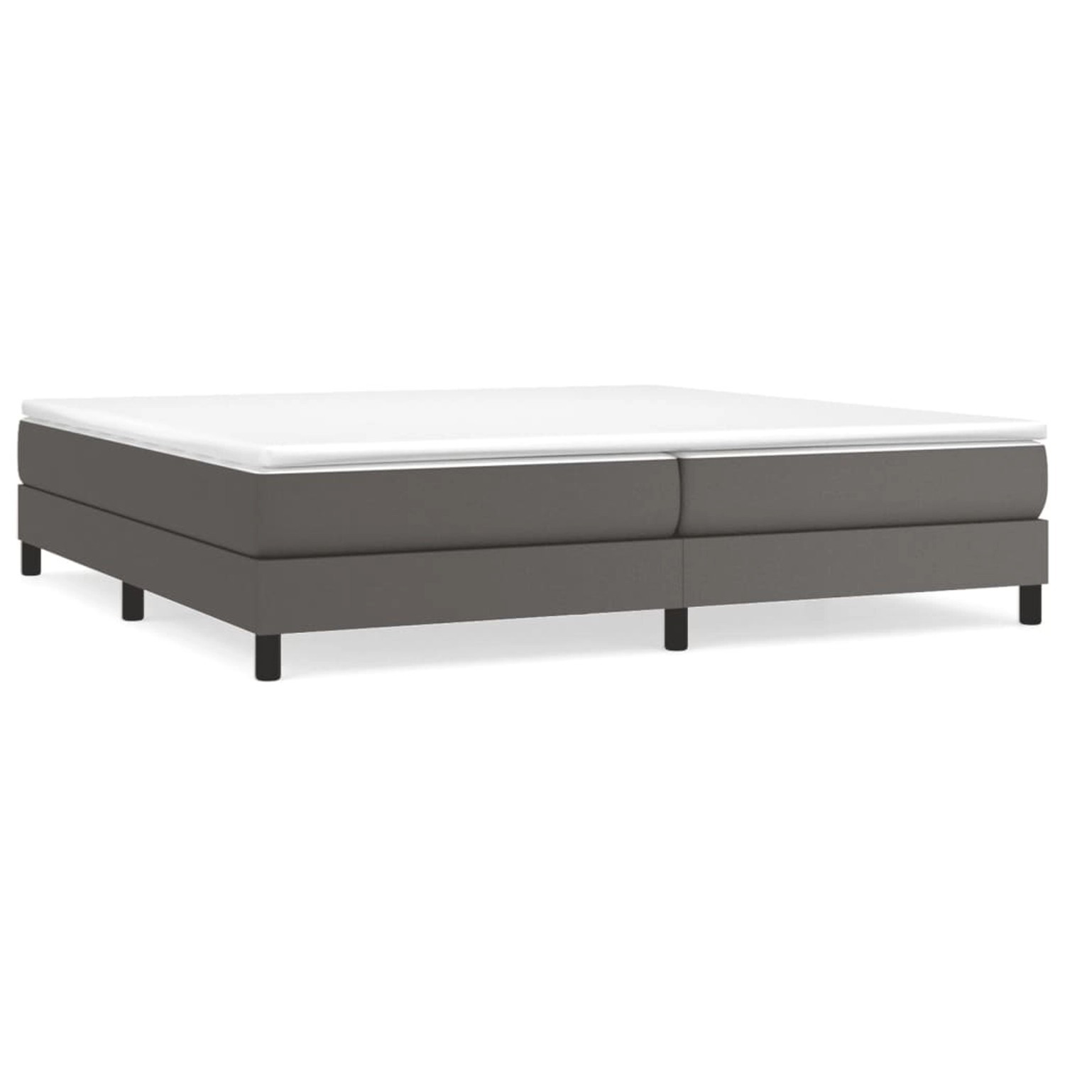 Vidaxl Boxspringbett Mit Matratze Grau 200x200 Cm Kunstleder günstig online kaufen