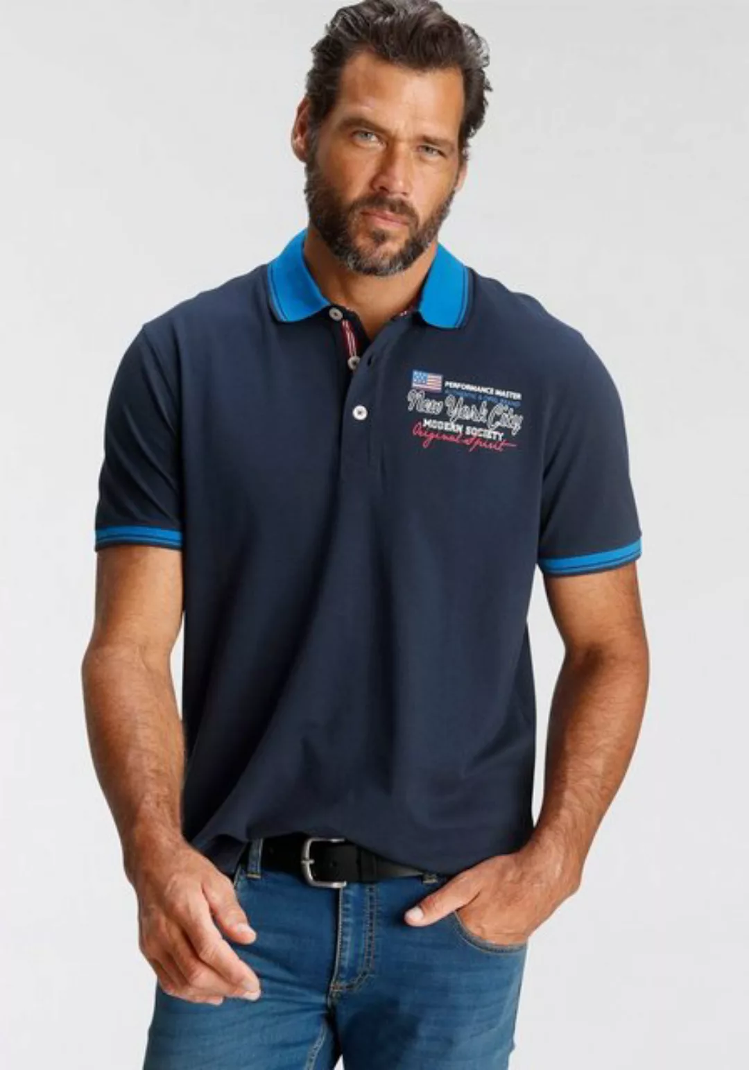 Mans World Poloshirt, Kurzarm, lässige Passform, bedruckt, Polokragen günstig online kaufen