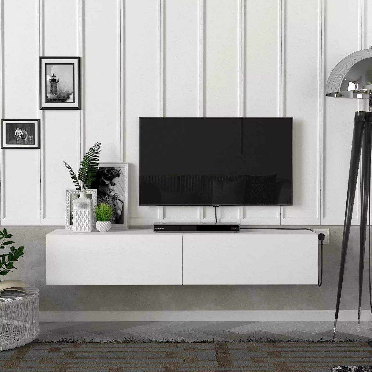TV-Lowboard Aristo weiß B/H/T: ca. 135x25x31,6 cm günstig online kaufen