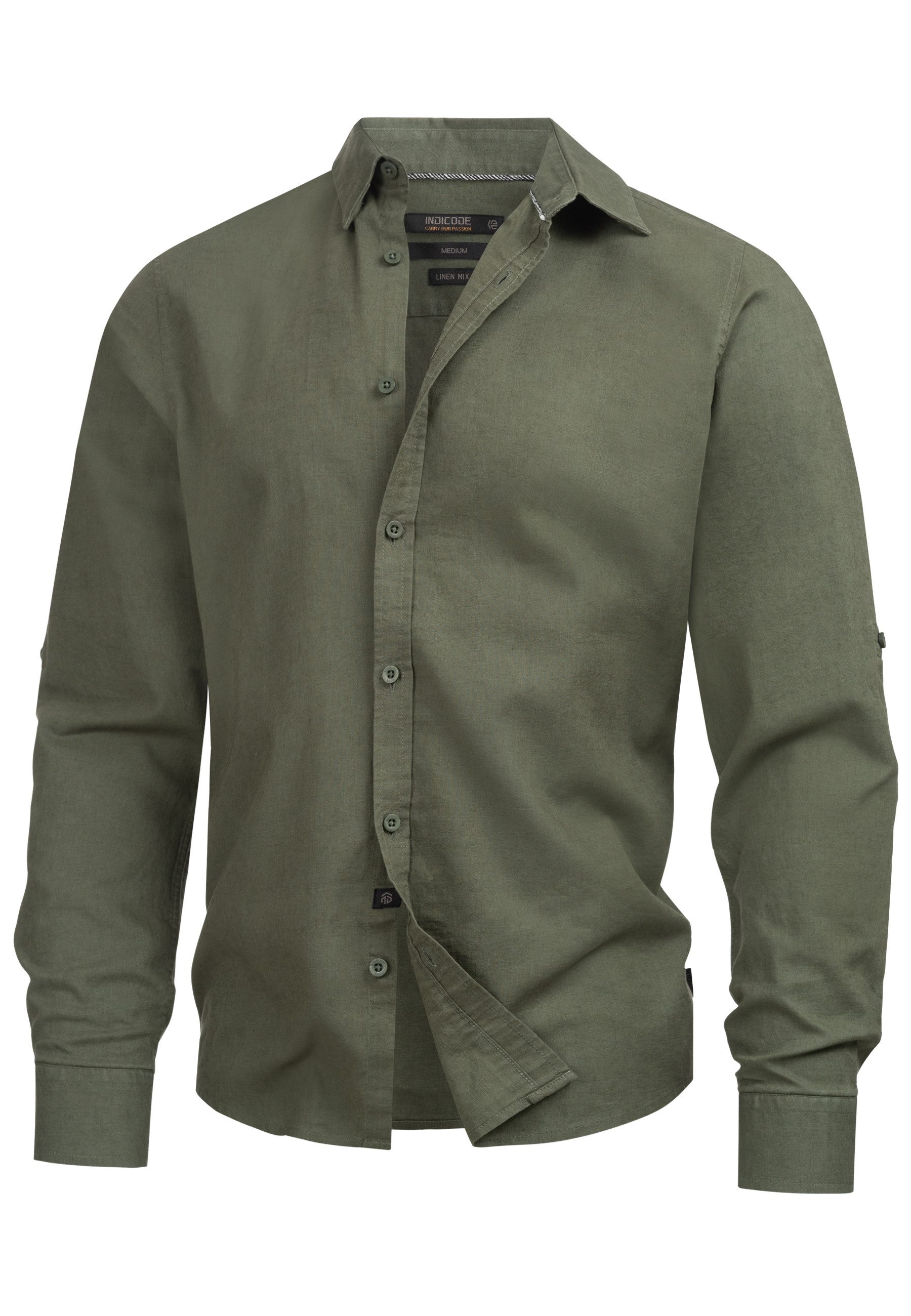 Indicode Langarmhemd Brayden mit Button-Down-Kragen günstig online kaufen