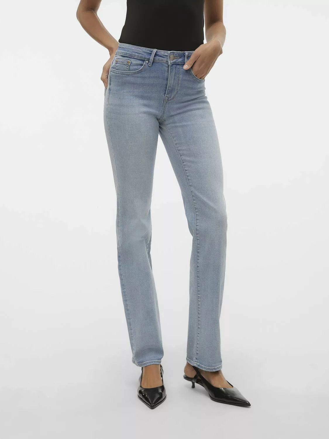 Vero Moda Straight-Jeans VMFLASH MR STRAIGHT JNS LI3102 GA NOOS günstig online kaufen